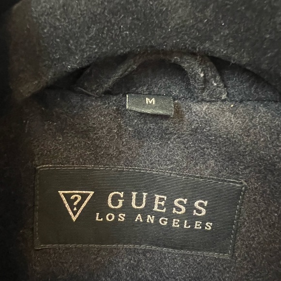 GUESS Women's Double Breasted Charcoal Pea Coat with belt, Size M - Picture 5 of 5